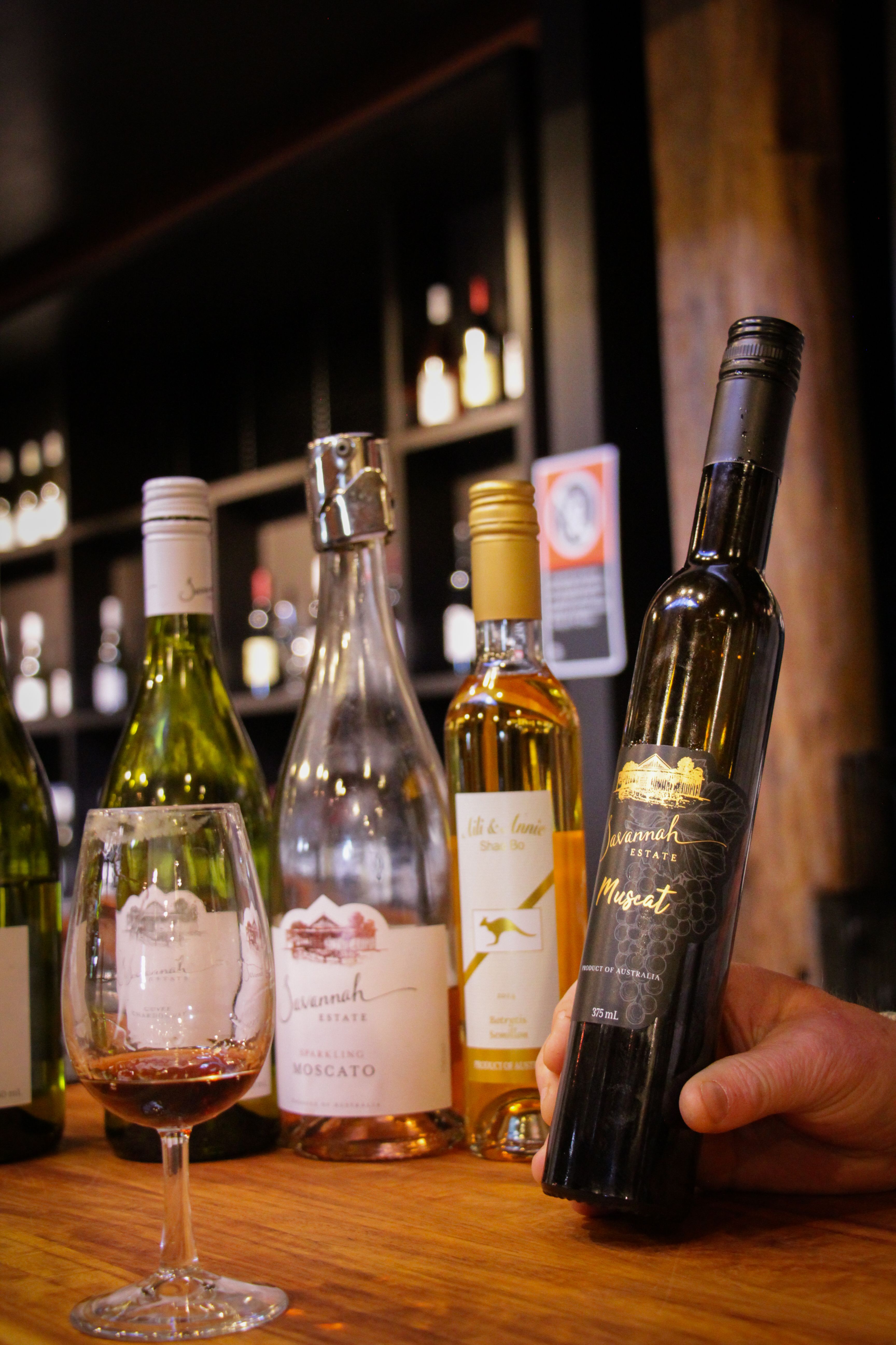 A flight of local wines at a tasting room